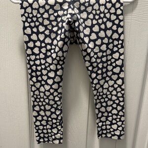 Crewcuts Navy and White Heart Leggings- size 3